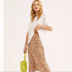 Normani bias cut free people skirt in cheetah leopard print  pattern